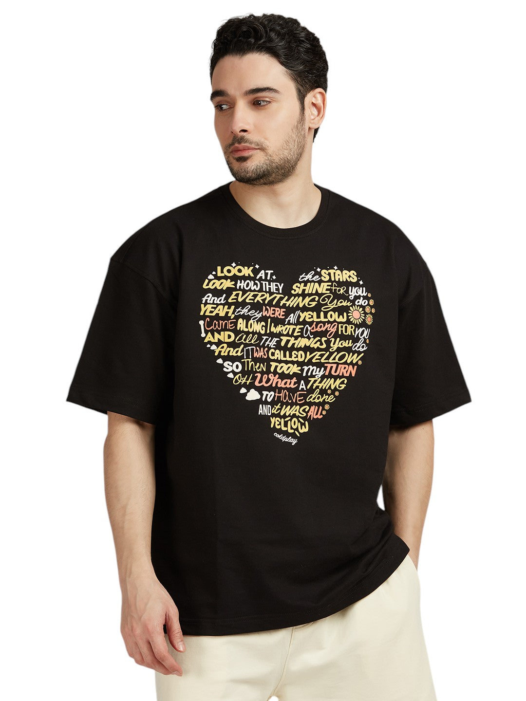 Coldplay Yellow Lyrics Tshirt Oversized 260gsm
