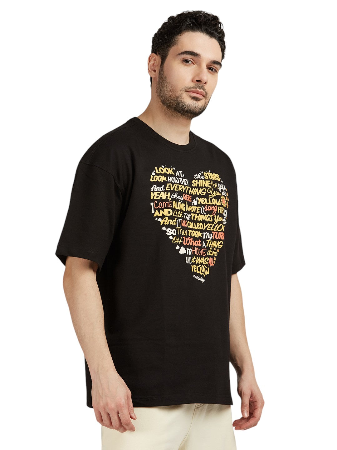 Coldplay Yellow Lyrics Tshirt Oversized 260gsm