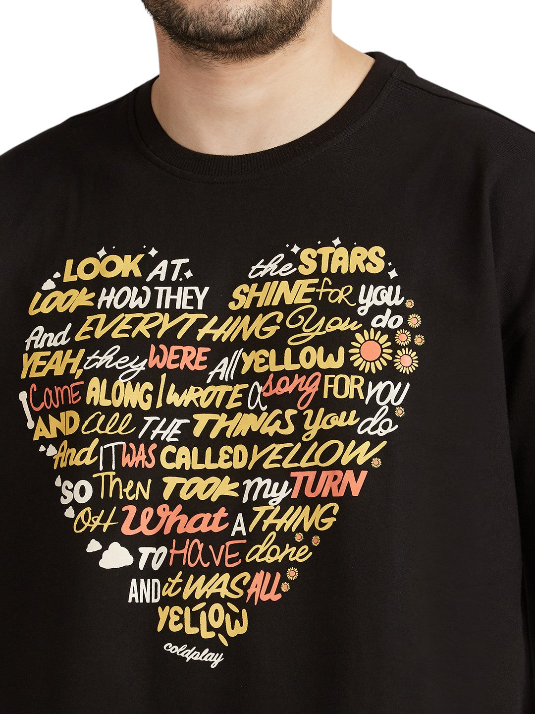Coldplay Yellow Lyrics Tshirt Oversized 260gsm