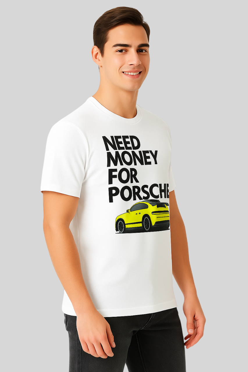 Porsche Premium Cotton Graphic Print 180 GSM T-Shirt Unisex