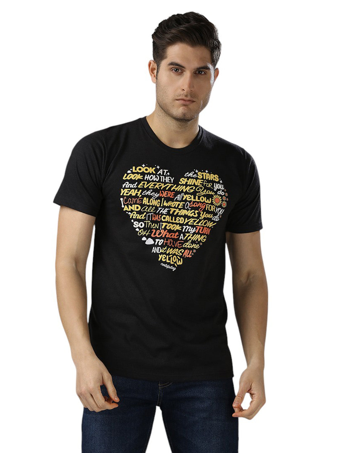 Coldplay Yellow Lyrics Tshirt Premium 180gsm