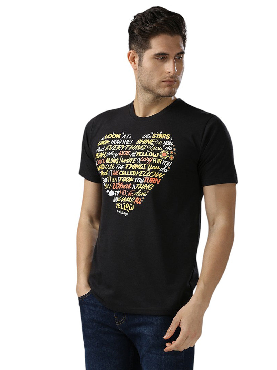 Coldplay Yellow Lyrics Tshirt Premium 180gsm