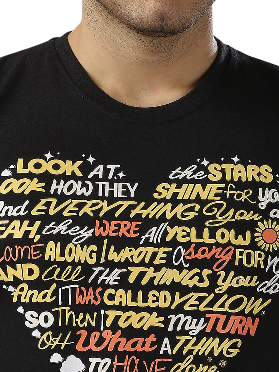 Coldplay Yellow Lyrics Tshirt Premium 180gsm