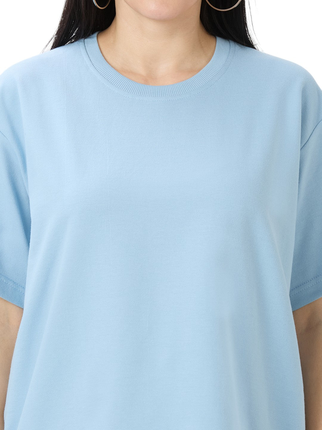 Women's Solid Cotton Oversized Premium 260 GSM T-Shirt