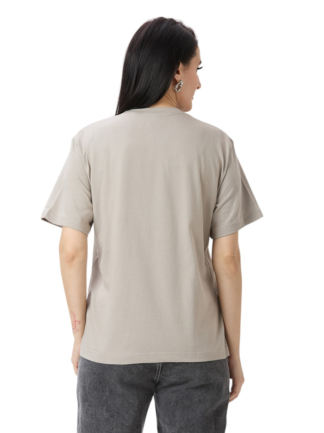 Women's Solid Cotton Oversized Premium 220 GSM T-Shirt