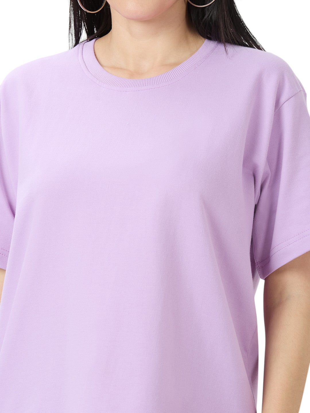 Women's Solid Cotton Oversized Premium 260 GSM T-Shirt