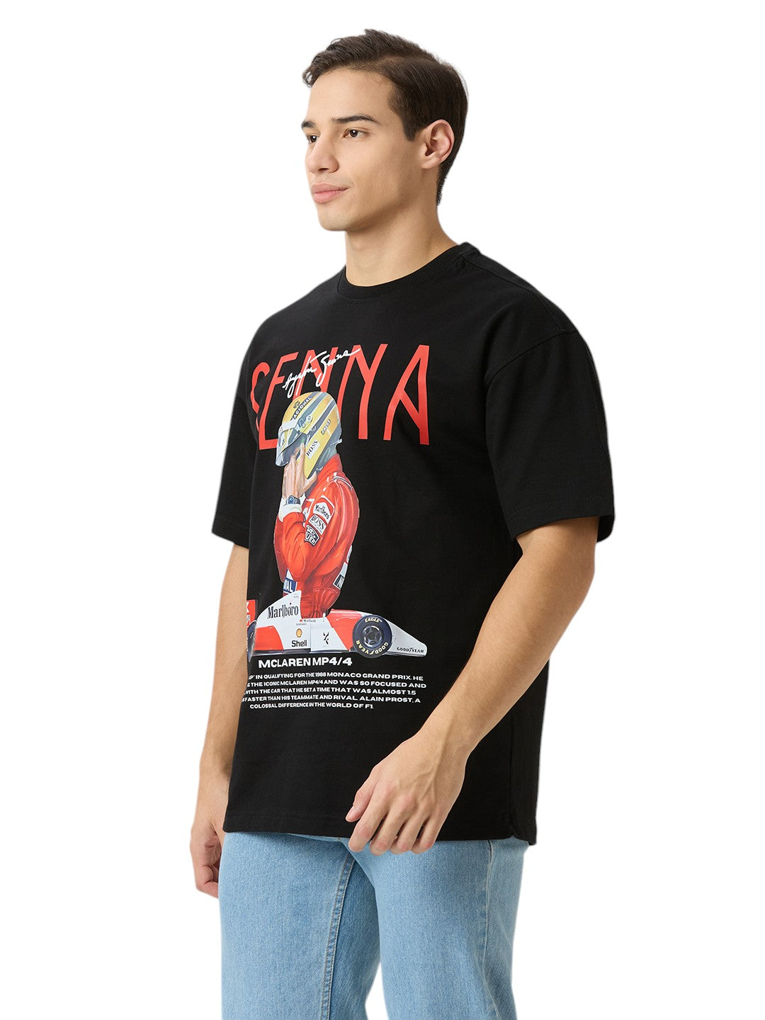 Senna Formula One Oversized  Cotton Graphic Print 230 GSM T-Shirt Unisex