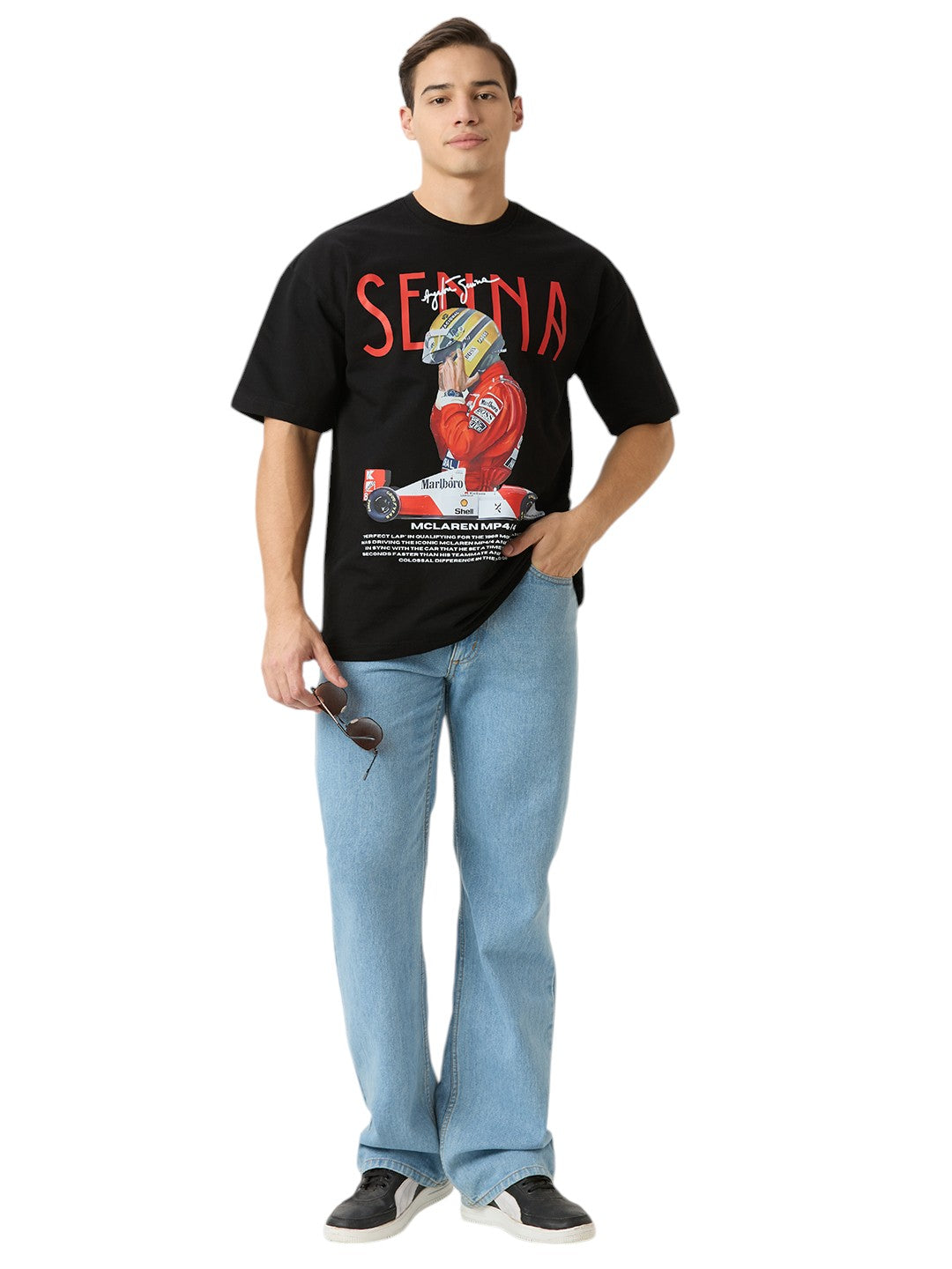 Senna Formula One Oversized  Cotton Graphic Print 230 GSM T-Shirt Unisex