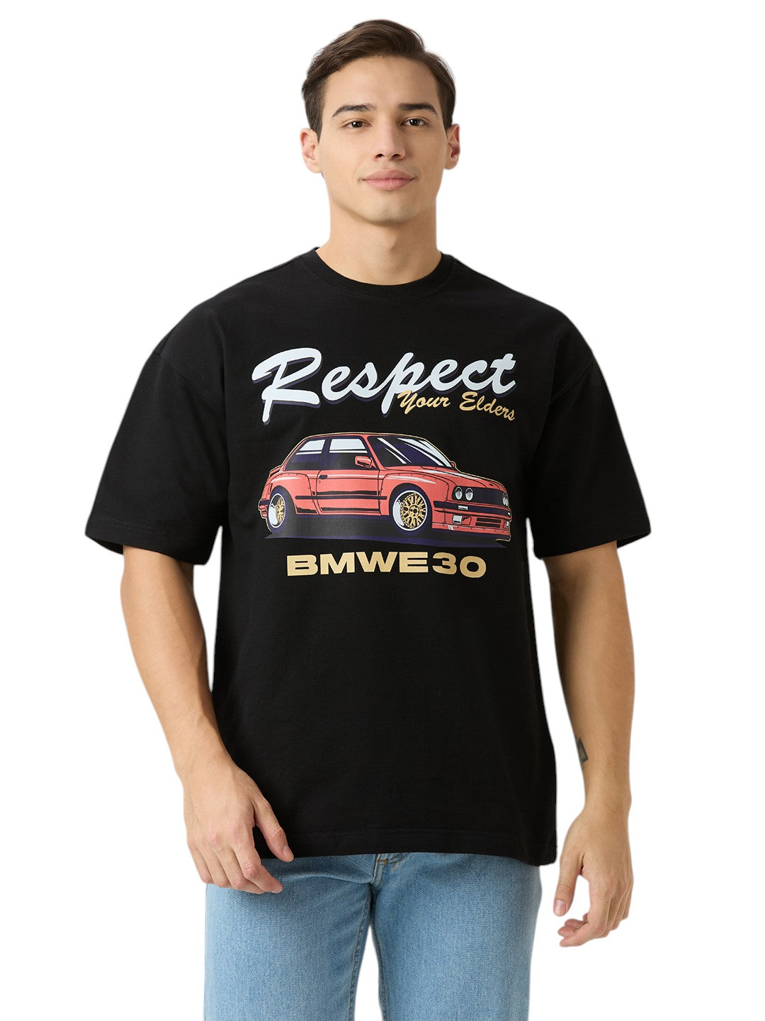 BMW E30 Oversized  Cotton Graphic Print 260 GSM T-Shirt Unisex