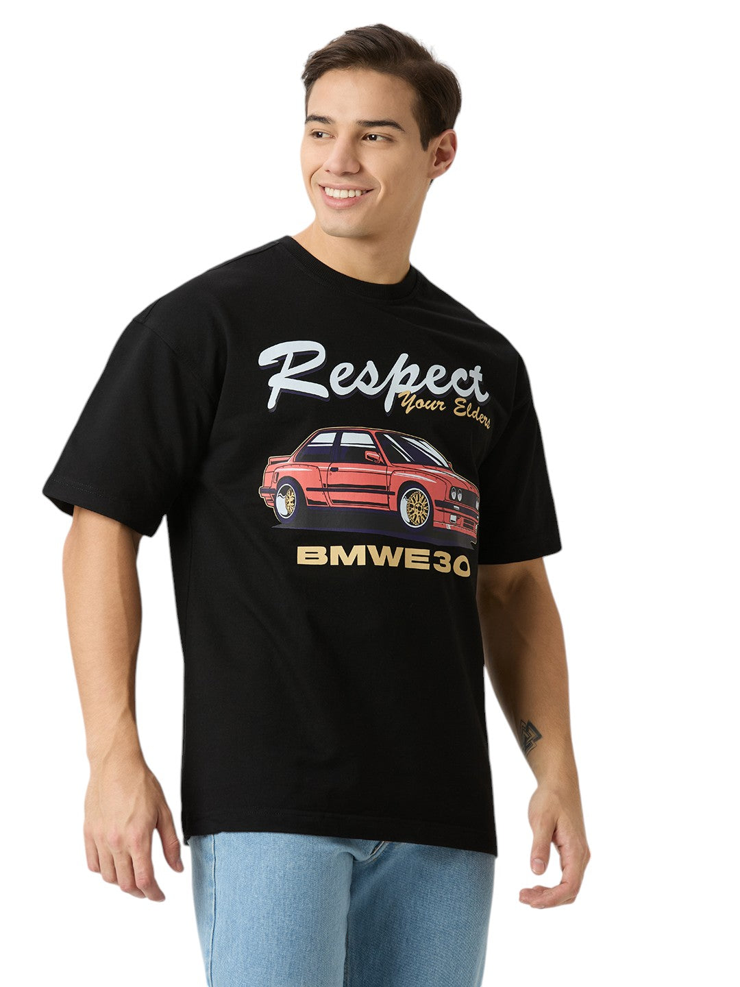 BMW E30 Oversized  Cotton Graphic Print 260 GSM T-Shirt Unisex