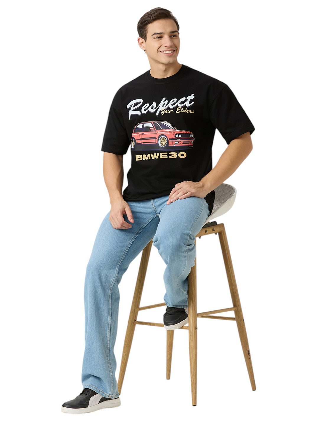 BMW E30 Oversized  Cotton Graphic Print 260 GSM T-Shirt Unisex