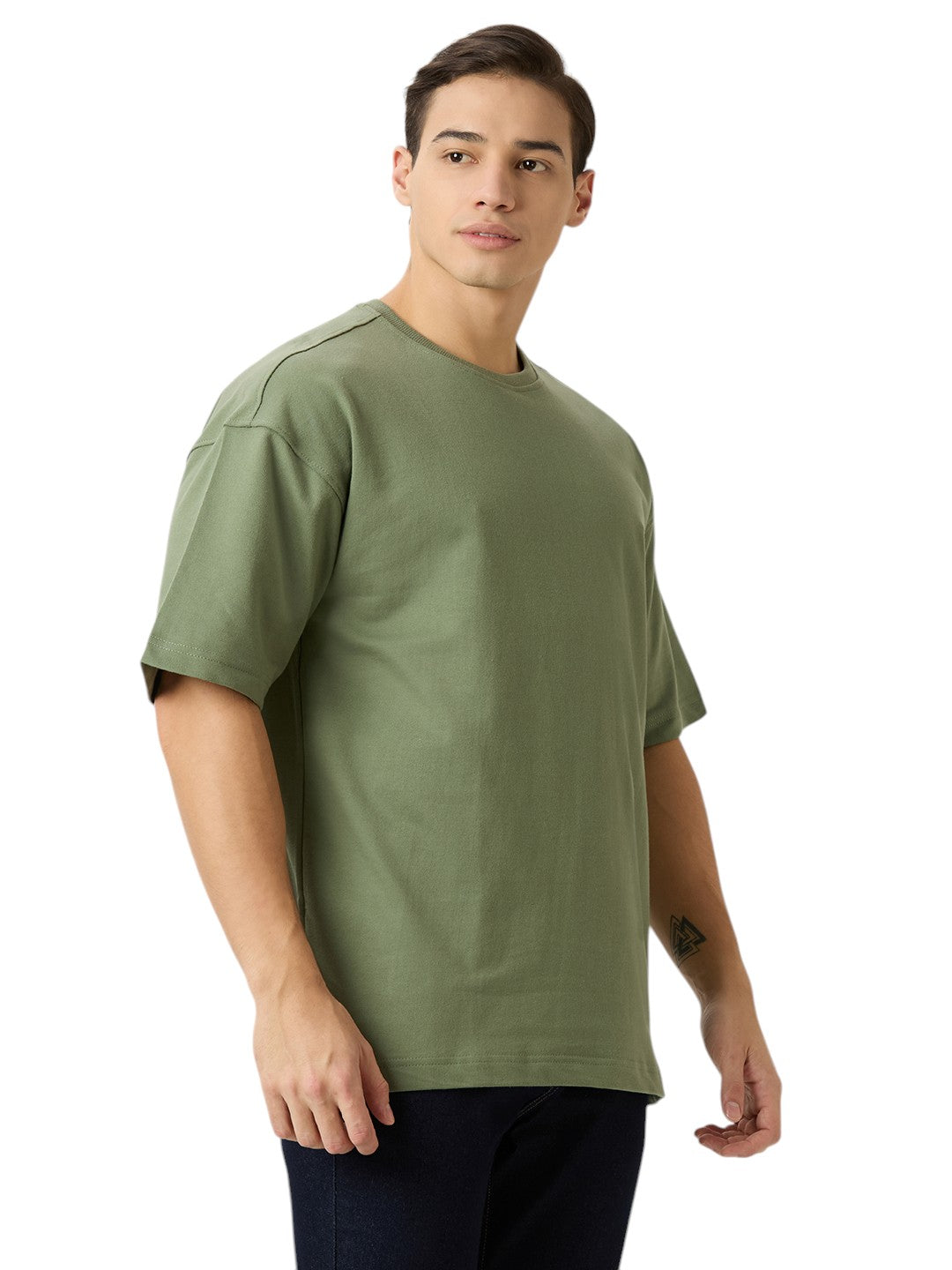 Men's Solid Cotton Oversized Premium 260 GSM T-Shirt