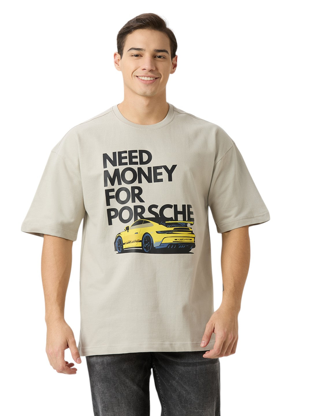 Porsche Oversized  Cotton Graphic Print 260 GSM T-Shirt Unisex