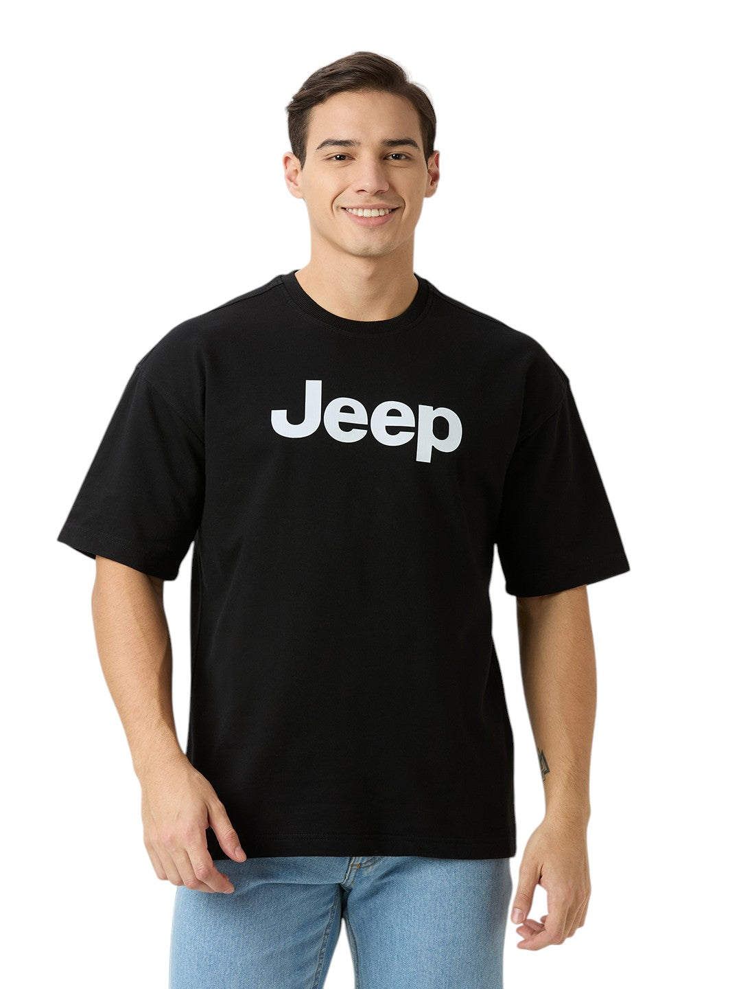 JEEP Oversized  Cotton Graphic Print 230 GSM T-Shirt