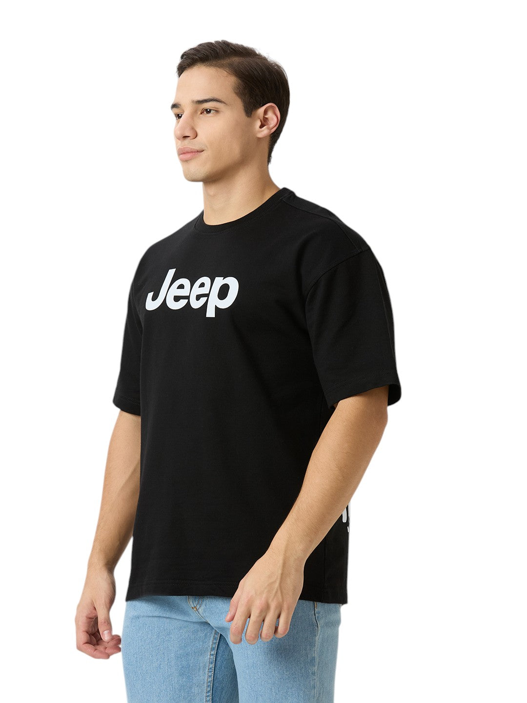 JEEP Oversized  Cotton Graphic Print 230 GSM T-Shirt