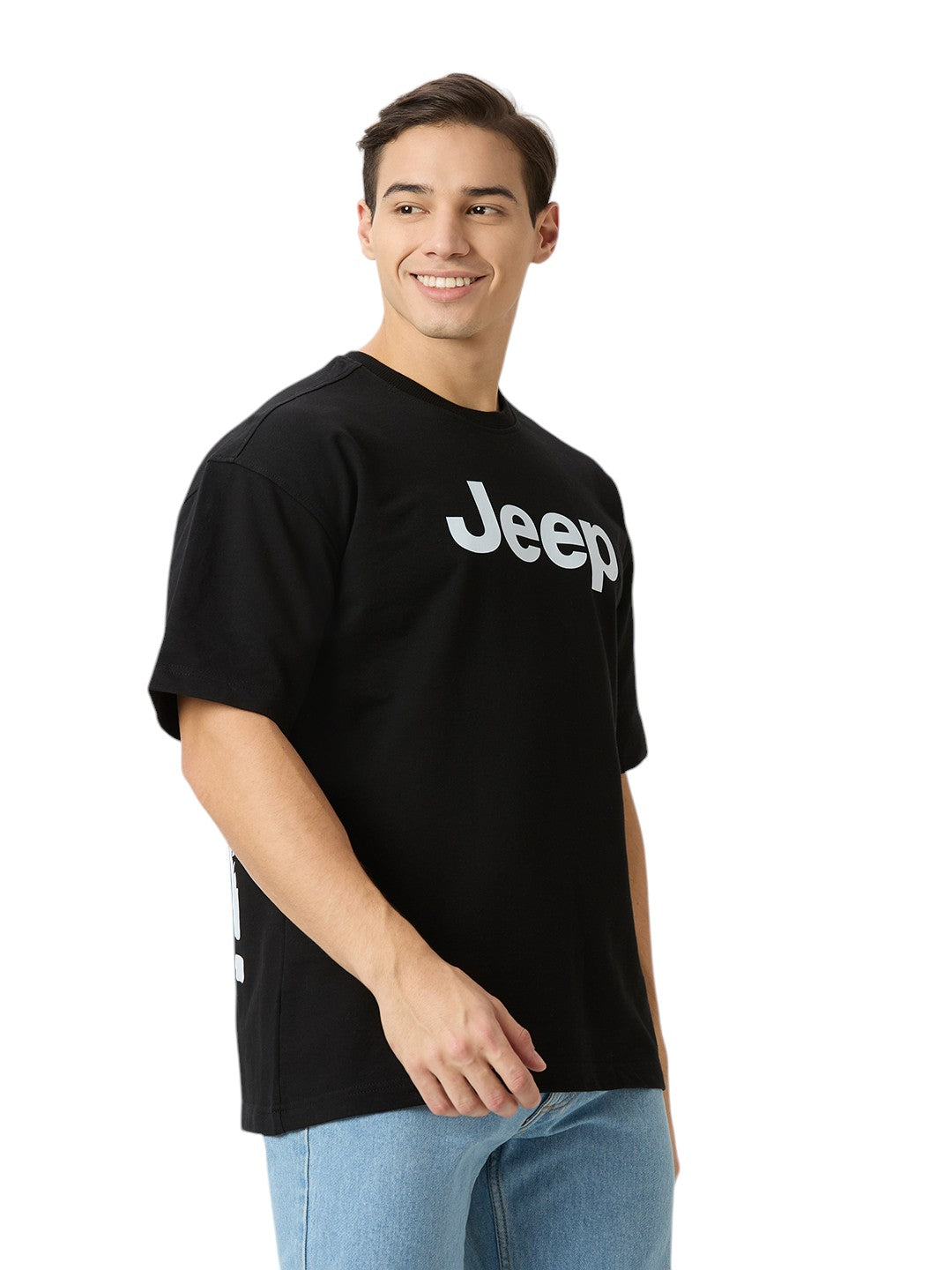 JEEP Oversized  Cotton Graphic Print 230 GSM T-Shirt