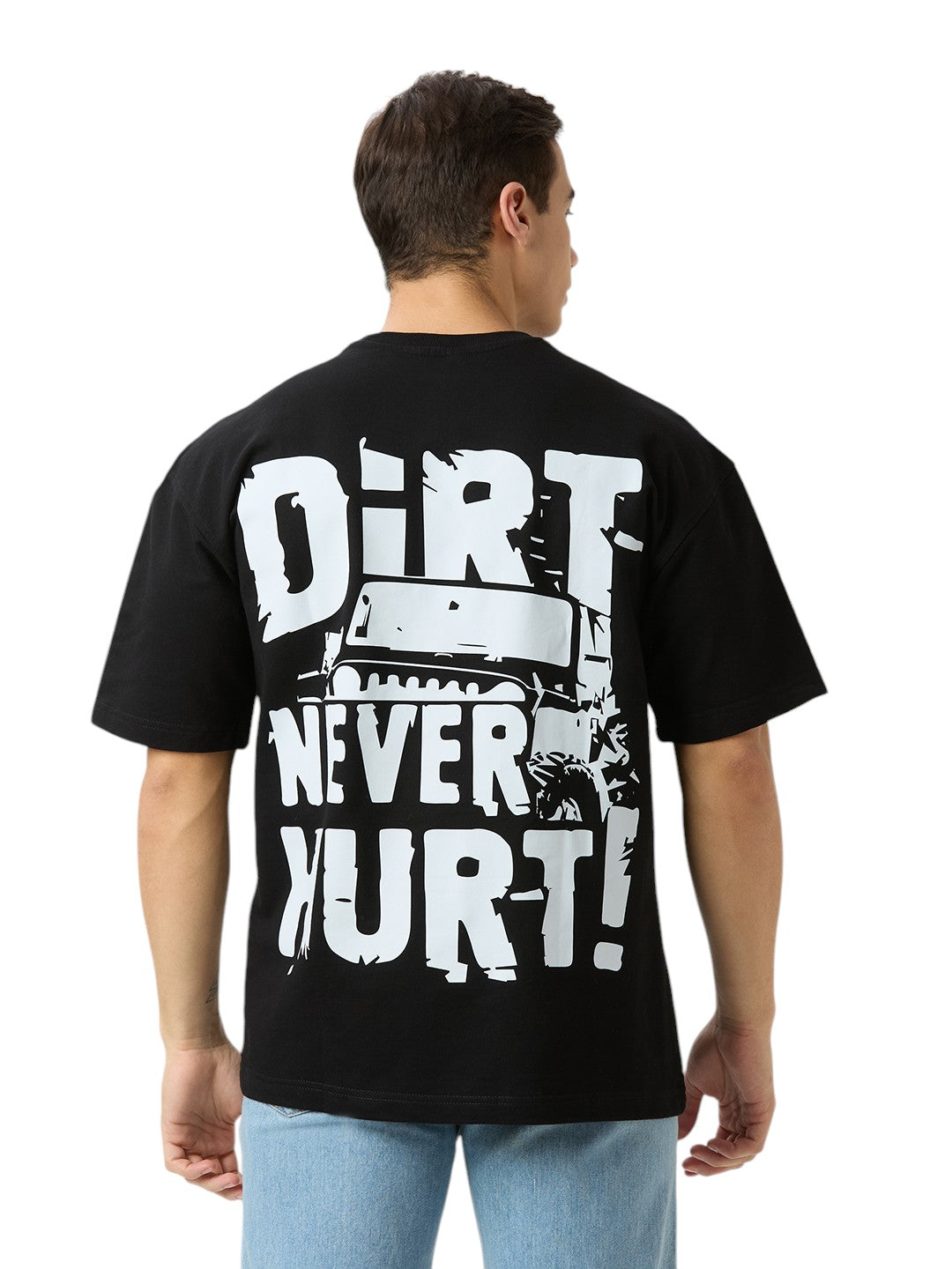 JEEP Oversized  Cotton Graphic Print 230 GSM T-Shirt