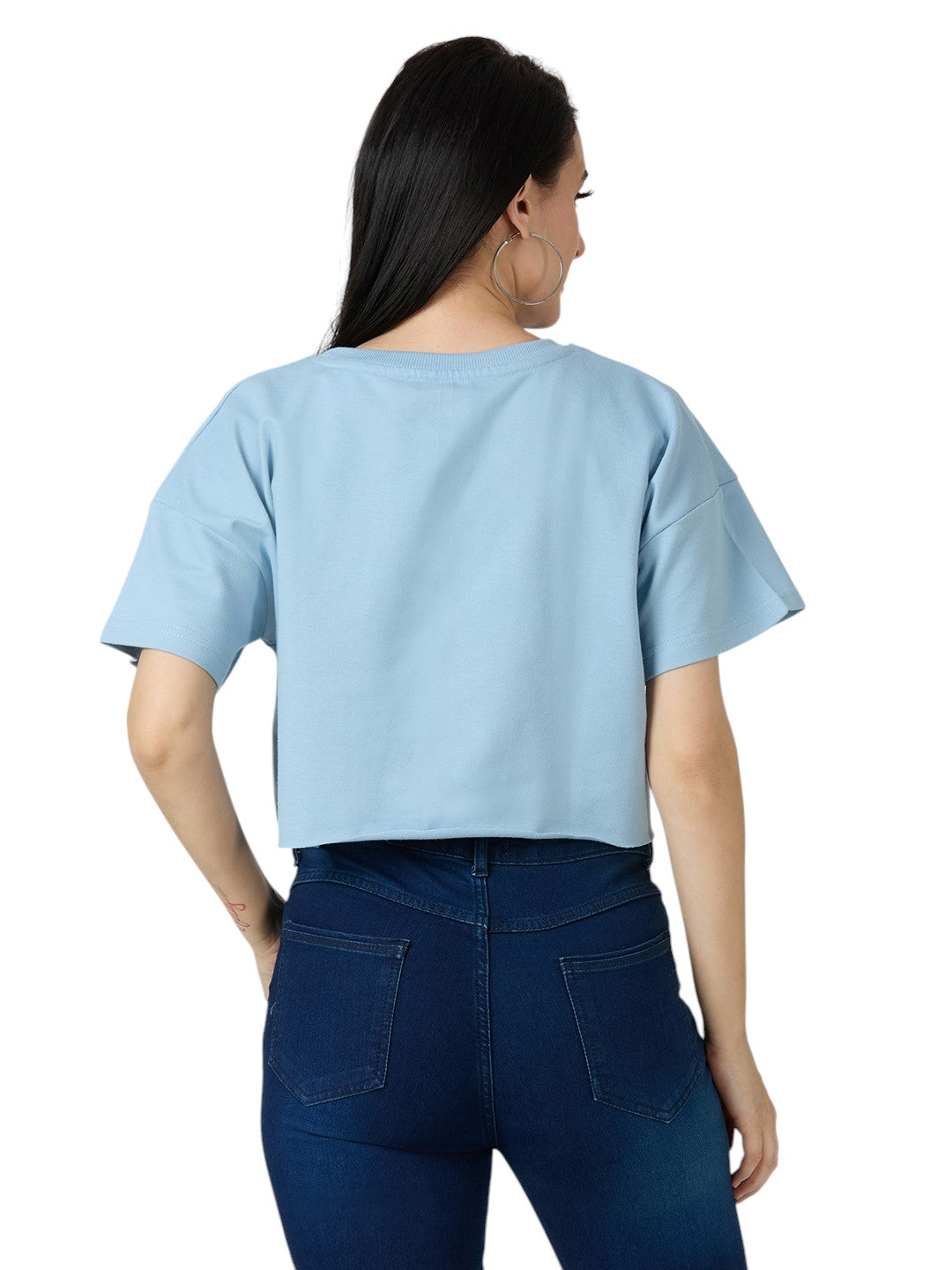Women's Crop-Top Oversized Solid Cotton Premium 260 GSM T-Shirt