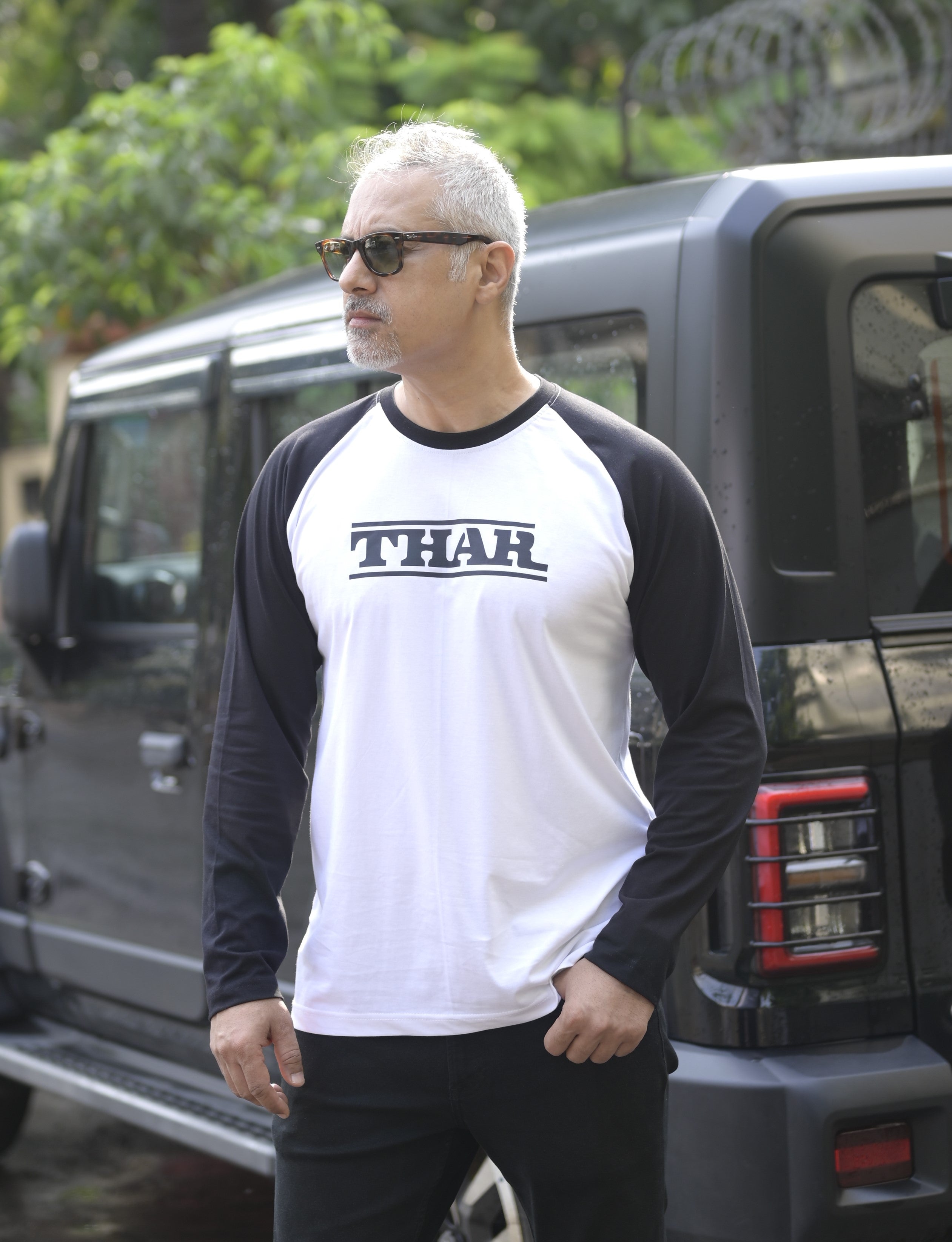 THAR Raglan Style Full Sleeve Cotton Graphic Print 180 GSM T-Shirt