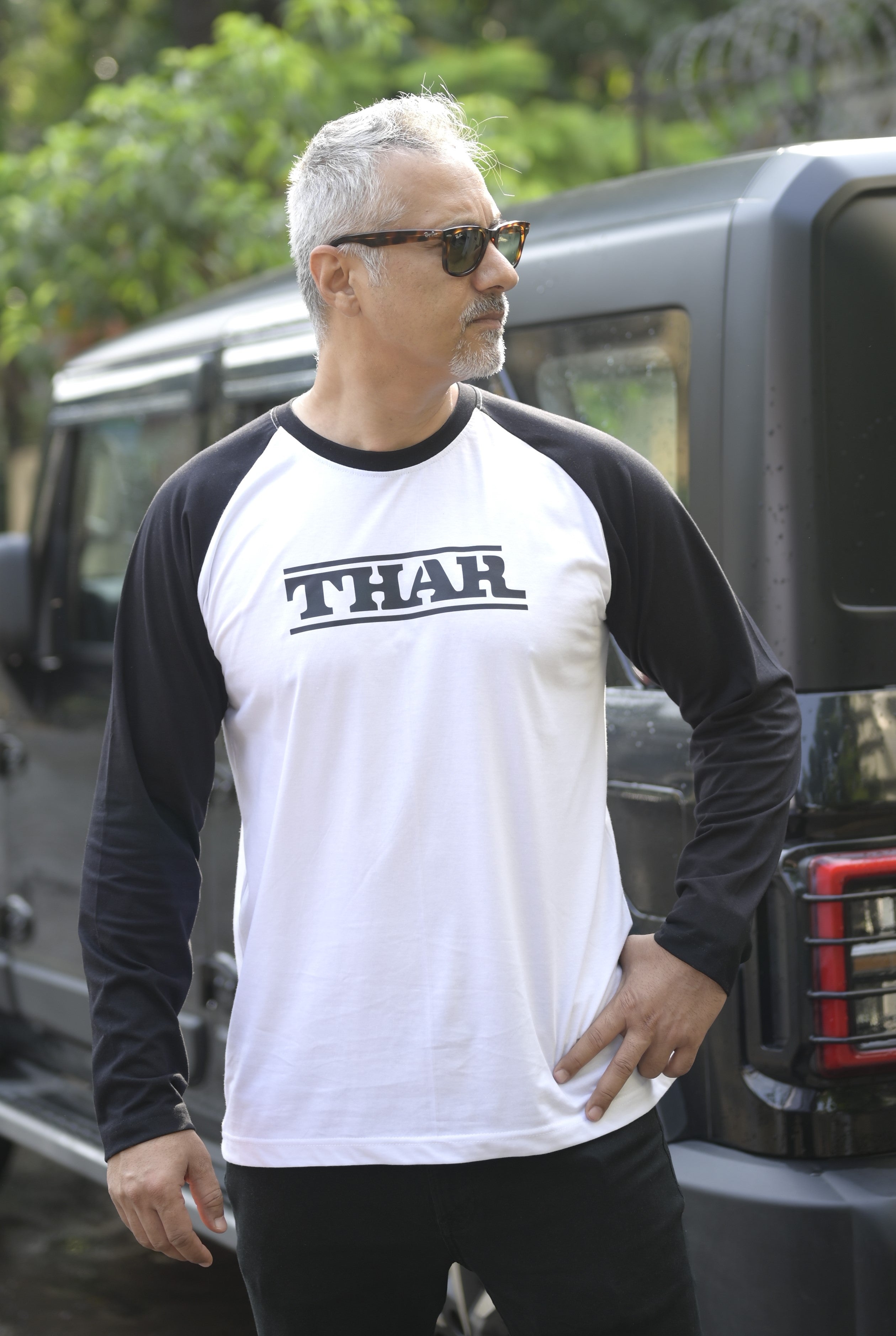 THAR Raglan Style Full Sleeve Cotton Graphic Print 180 GSM T-Shirt