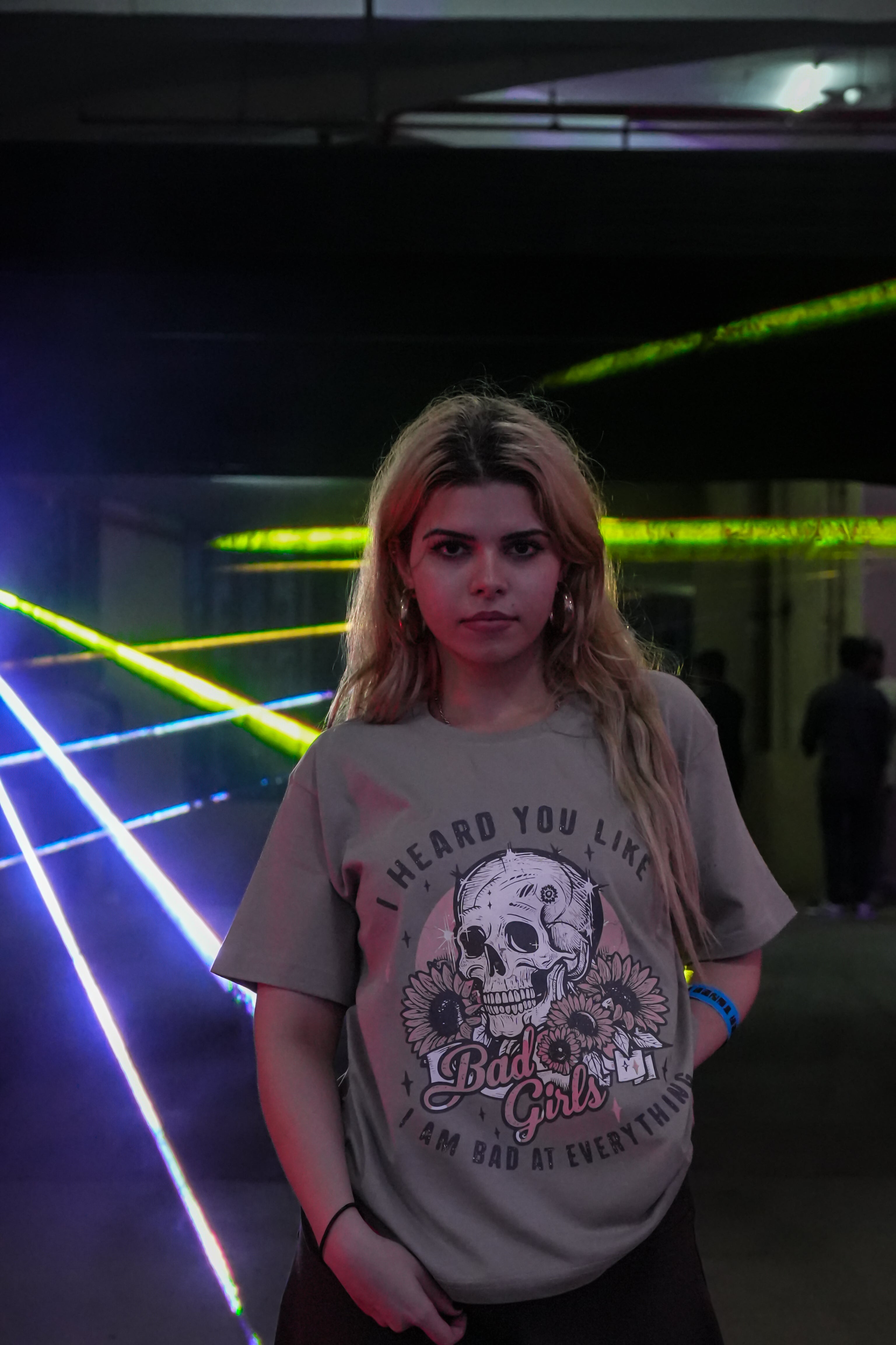 Women's Printed "I Heard You Like Bad Girl" Cotton Oversized Premium 220 GSM T-Shirt