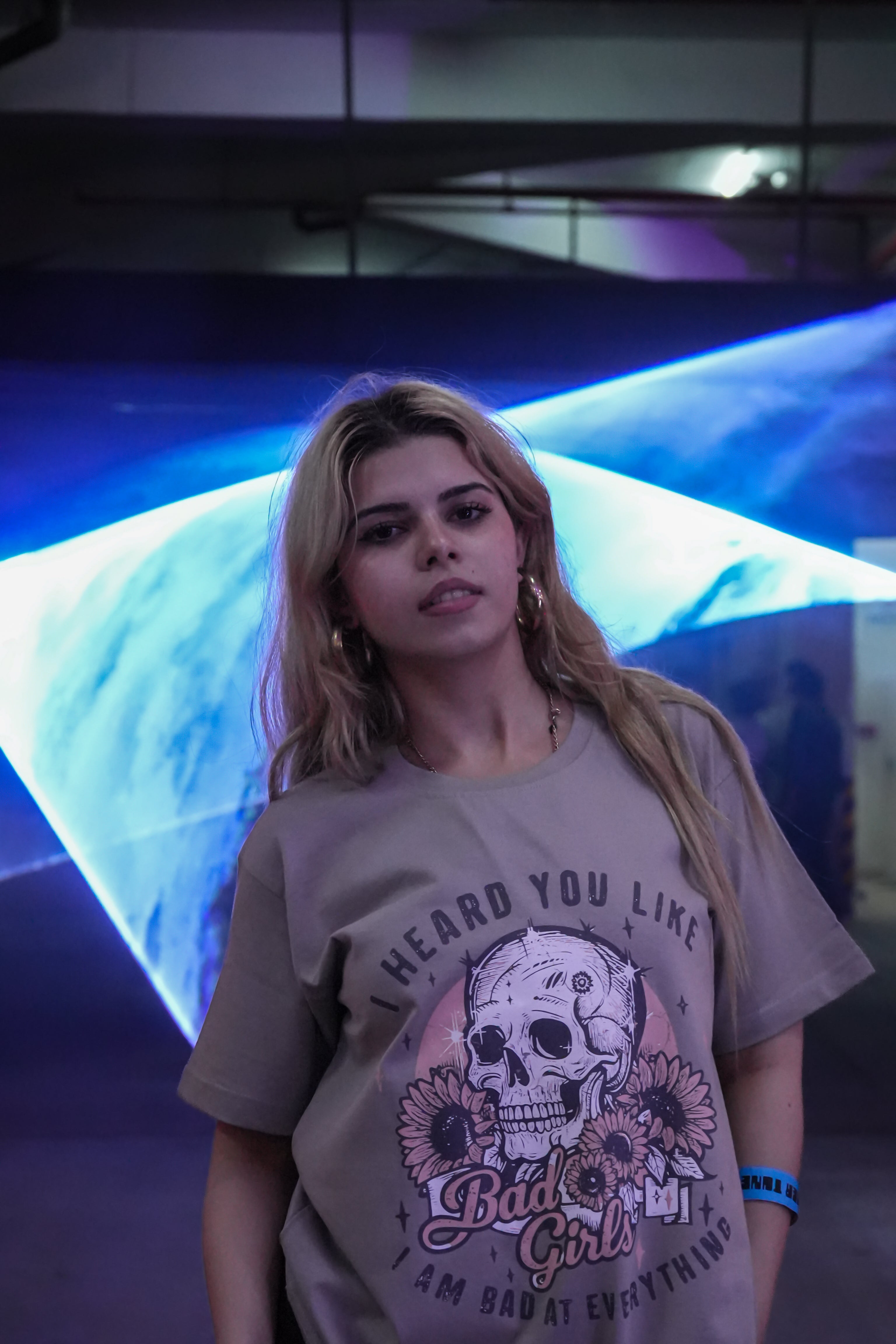 Women's Printed "I Heard You Like Bad Girl" Cotton Oversized Premium 220 GSM T-Shirt